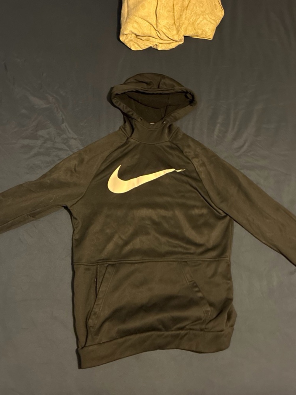 Nike Men's Black Hoodie with white Swoosh